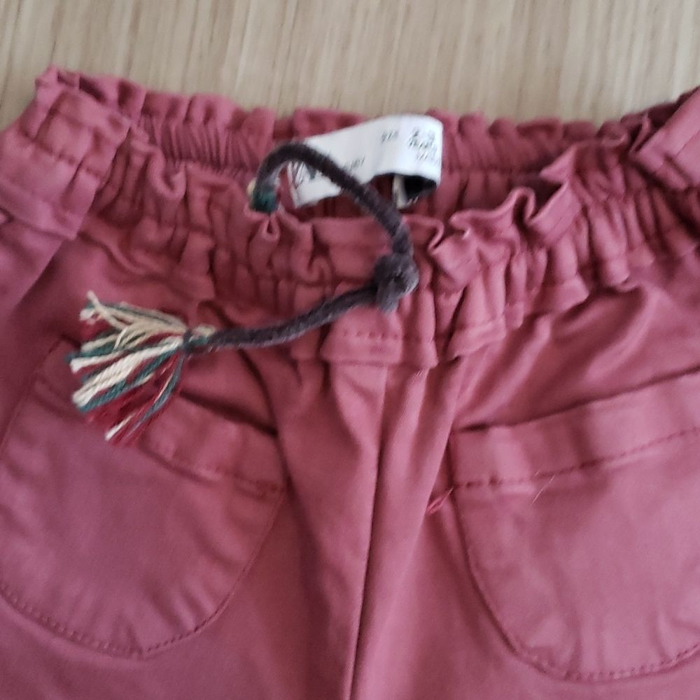 Dusty pink/red paperbag pants - Picture 2 of 4